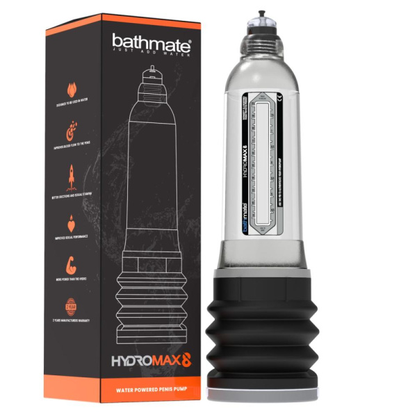 Гидропомпа Bathmate Hydromax 8 Clear, для члена длиной от 15 до 20 см, диаметр до 5,5 см