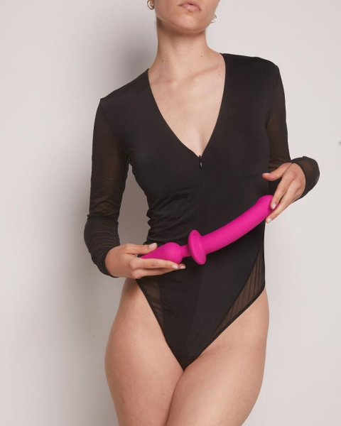 Анальная пробка с дилдо 2в1 Strap-On-Me SWITCH PLUG-IN DILDO Fuchsia L, диаметр 4,5/3,4 см