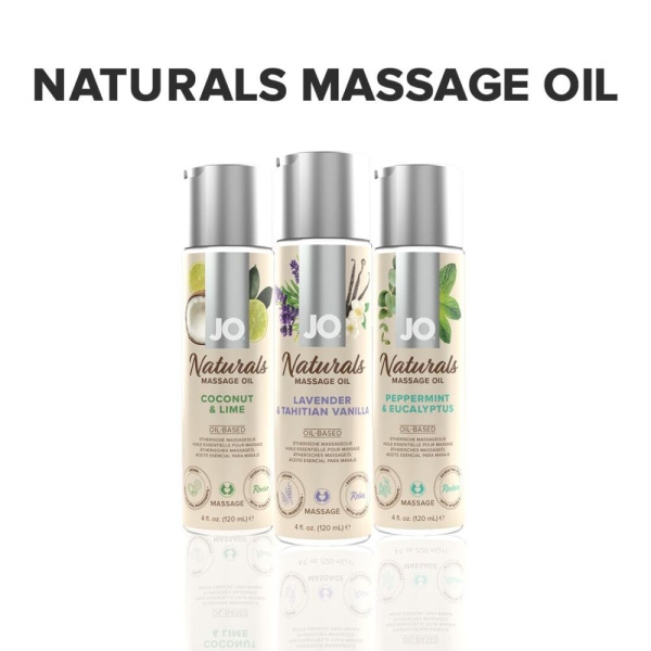 Массажное масло JO Naturals Massage Oil Lavender&Vanilla с натуральными эфирными маслами,120мл