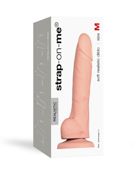 Реалистичный фаллоимитатор Strap-On-Me SOFT REALISTIC DILDO Vanilla - Size M