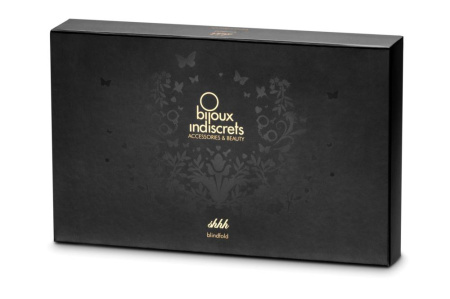 Повязка-лента 2в1 Bijoux Indiscrets: Shhh (повязка на глаза и лента для связывания) || Пов’язка-стрічка 2в1 Bijoux Indiscrets: Shhh (пов’язка на очі і стрічка для зв’язування)