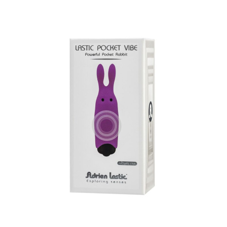 Вибропуля Adrien Lastic Pocket Vibe Rabbit Purple со стимулирующими ушками || Віброкуля Adrien Lastic Pocket Vibe Rabbit Purple зі стимулювальними вушками