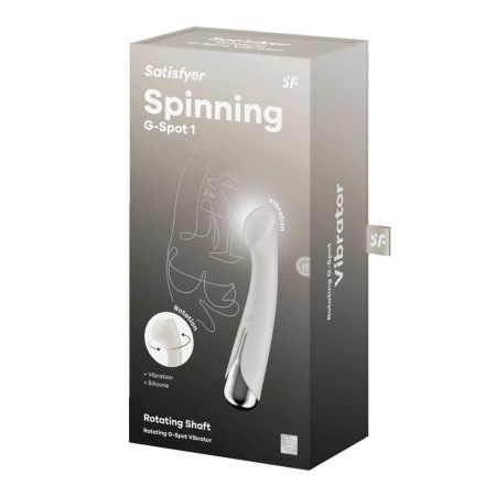 Вибратор с ротацией Satisfyer Spinning G-Spot 1 Beige, плоская площадка для стимуляции точки G || Вібратор з ротацією Satisfyer Spinning G-Spot 1 Beige, плоский майданчик для стимуляції точки G