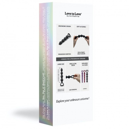 Анальная цепочка Love To Love BING BANG L - BLACK ONYX || Анальний ланцюжок Love To Love BING BANG L - BLACK ONYX
