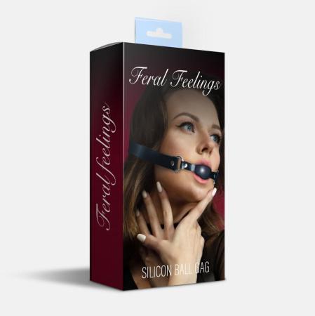 Кляп силиконовый Feral Feelings Silicon Ball Gag Black/Black, черный ремень, черный шарик || Кляп силіконовий Feral Feelings Silicon Ball Gag Black/Black, чорний ремінець, чорна кулька