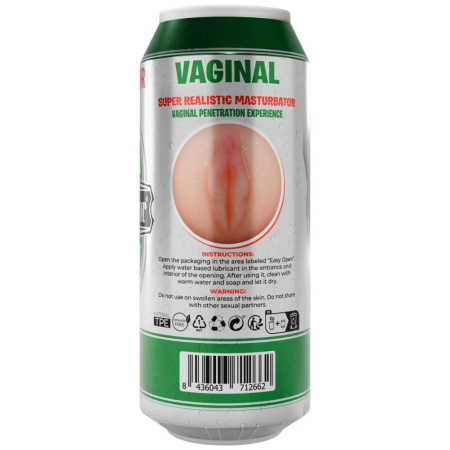 Мастурбатор-вагина Alive Heineken Vagina II в виде банки пива, реалистичный || Мастурбатор-вагіна Alive Heineken Vagina II у вигляді банки пива, реалістичний
